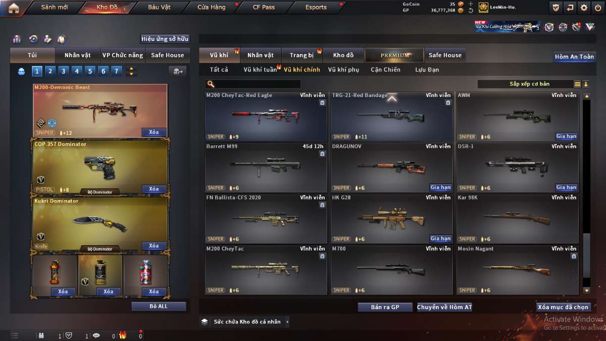 shop acc cf uy tin gia re
